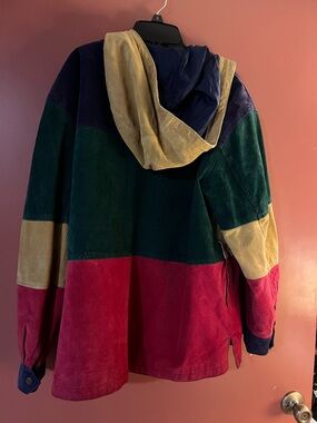 Preswick & Moore Multicolor Patchwork Suede Hooded Leather Jacket